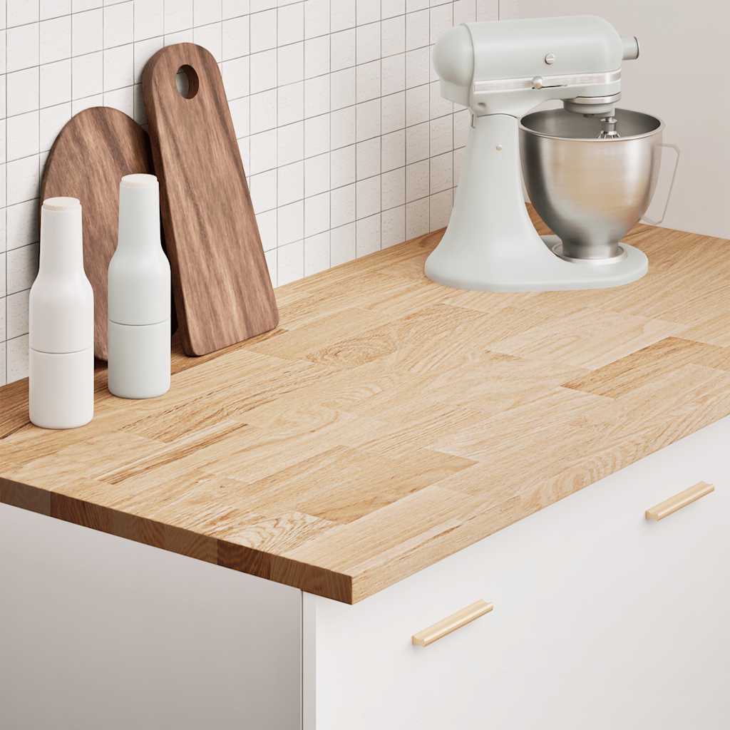køkkenbordplade 120x63,5x2,7 cm massivt egetræ rektangulær