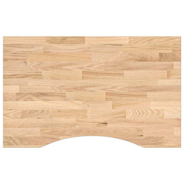 bordplade ubehandlet 80x50x2,5 cm massivt egetræ rektangulær