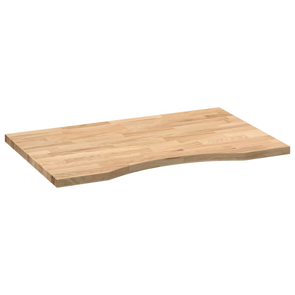 bordplade ubehandlet 80x50x2,5 cm massivt egetræ rektangulær
