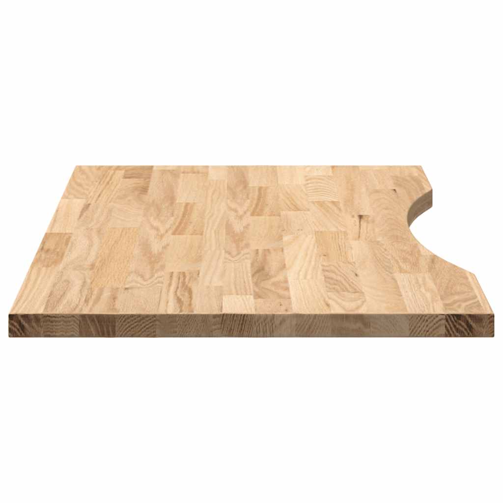 bordplade ubehandlet 80x50x2,5 cm massivt egetræ rektangulær