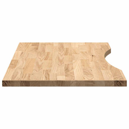 bordplade ubehandlet 80x50x2,5 cm massivt egetræ rektangulær