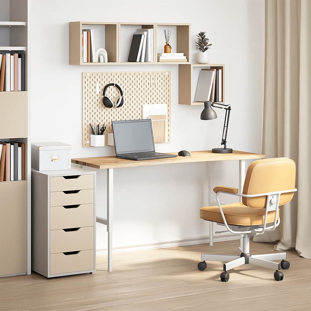 bordplade ubehandlet 140x50x2,5 cm massivt egetræ rektangulær