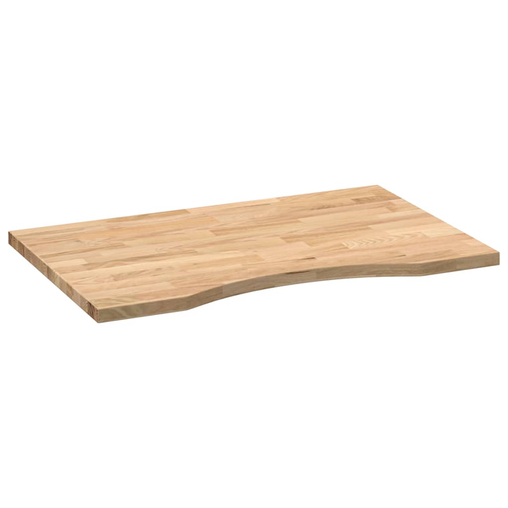 bordplade ubehandlet 80x60x2,5 cm massivt egetræ rektangulær