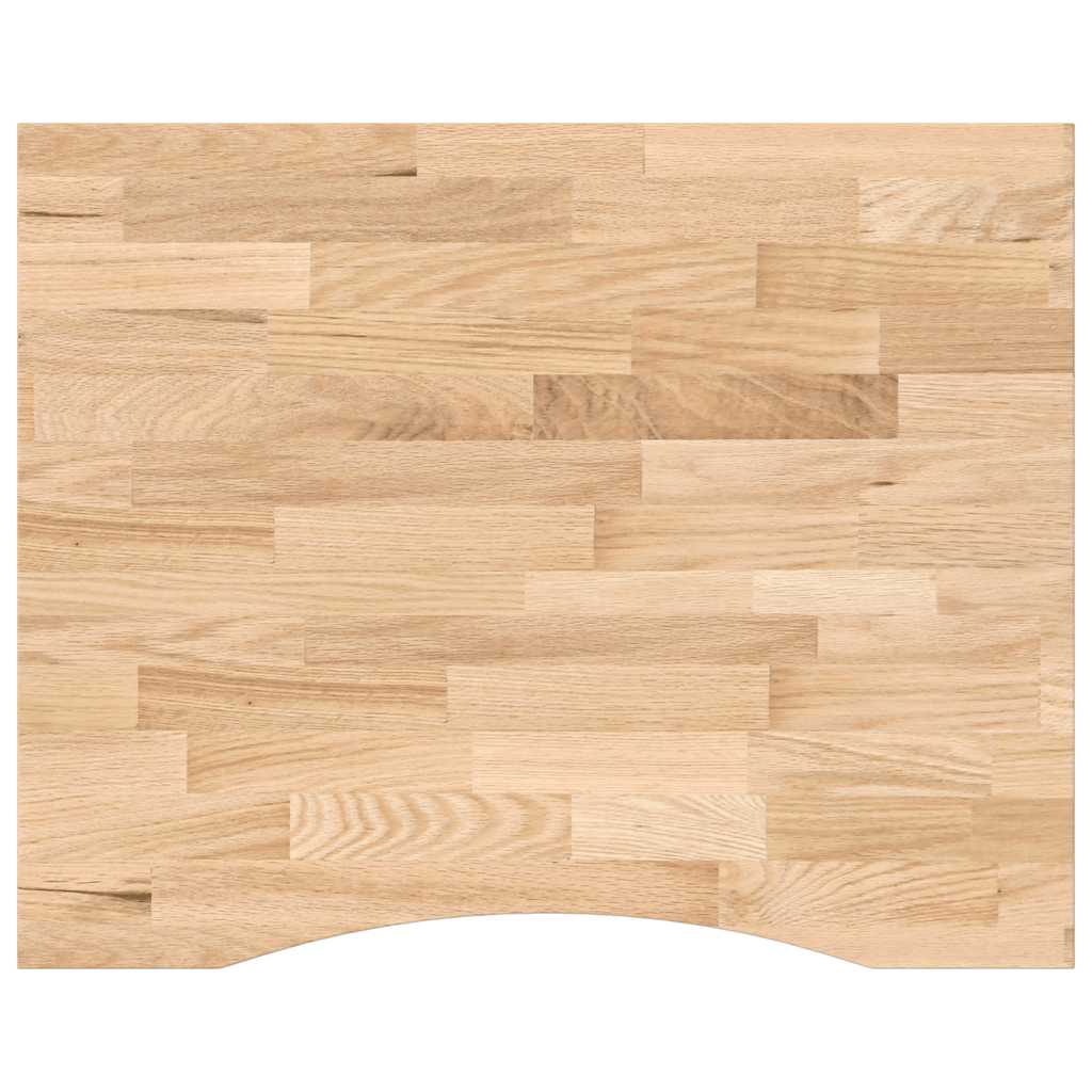 bordplade ubehandlet 100x80x2,5 cm massivt egetræ rektangulær