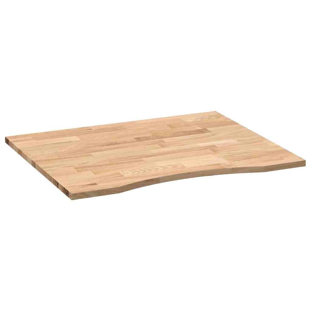 bordplade ubehandlet 100x80x2,5 cm massivt egetræ rektangulær
