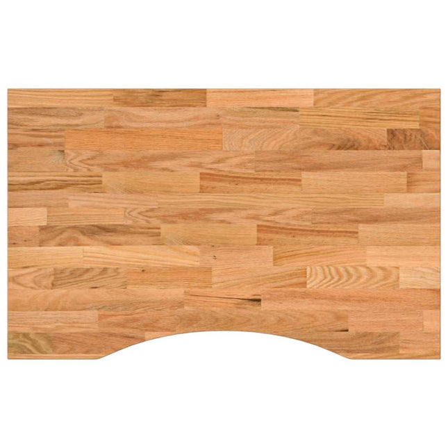 bordplade 80x50x2,5 cm massivt egetræ rektangulær lysebrun