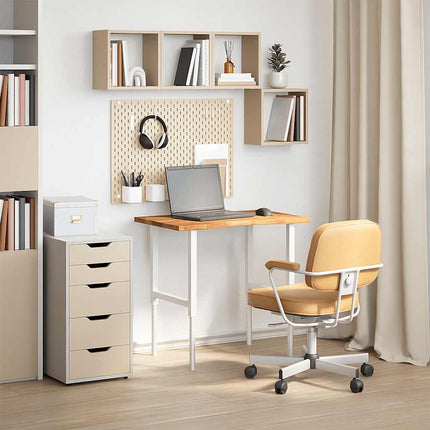 bordplade 80x60x2,5 cm massivt egetræ rektangulær lysebrun