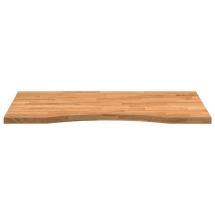 bordplade 80x60x2,5 cm massivt egetræ rektangulær lysebrun