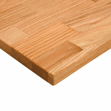 bordplade 140x60x2,5 cm massivt egetræ rektangulær lysebrun
