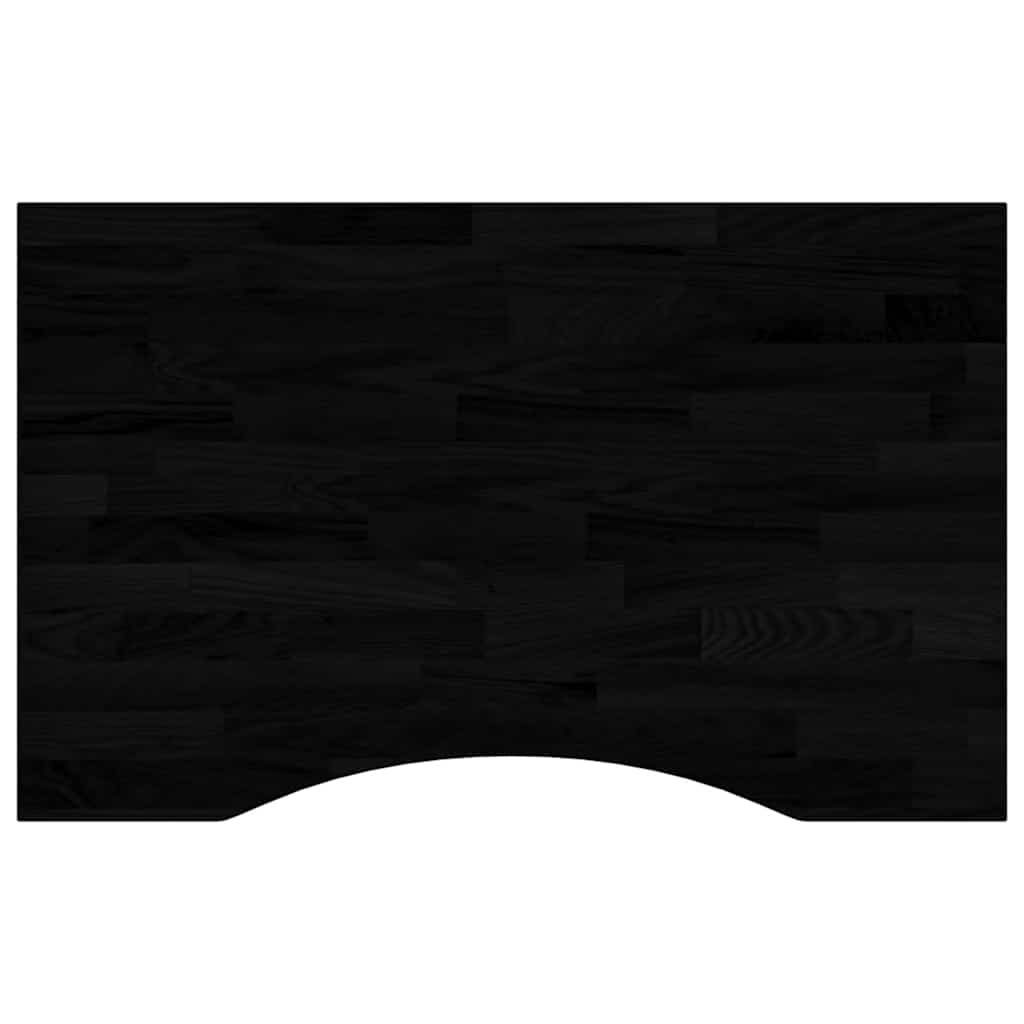 bordplade 80x50x2,5 cm massivt egetræ rektangulær mørkebrun