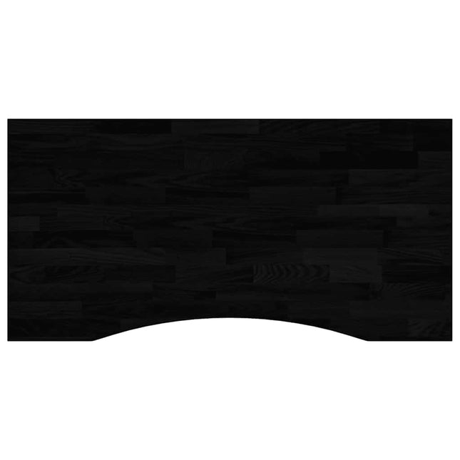 bordplade 100x50x2,5 cm massivt egetræ rektangulær mørkebrun