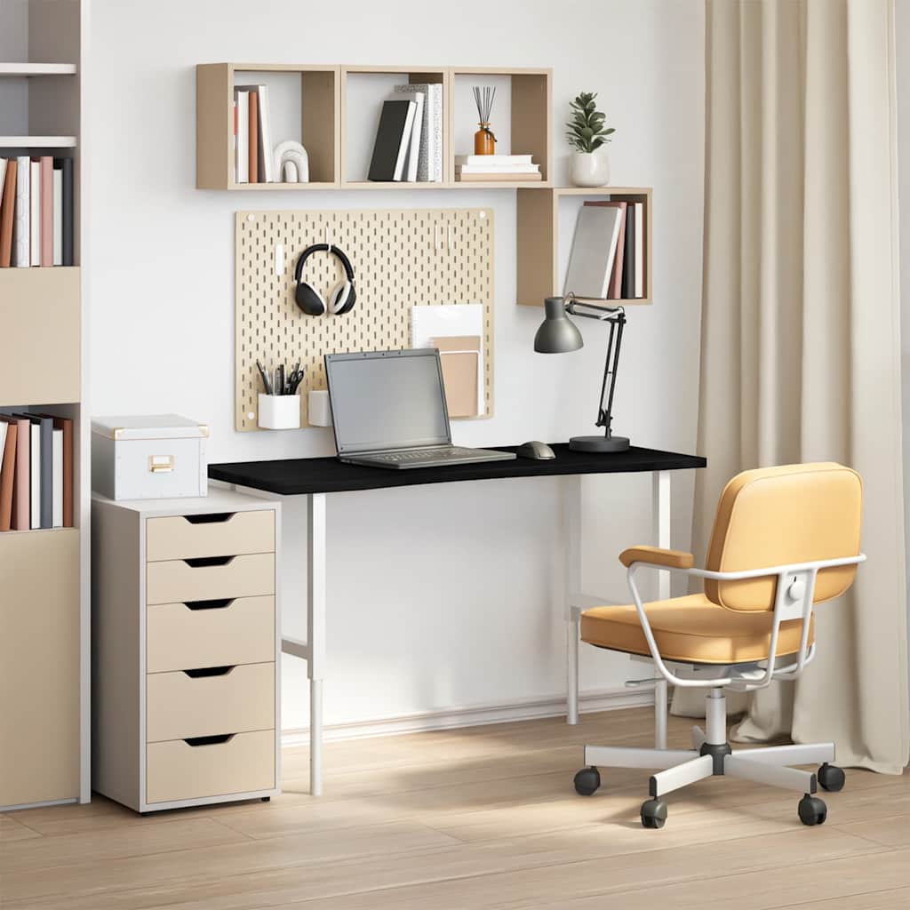 bordplade 120x50x2,5 cm massivt egetræ rektangulær mørkebrun