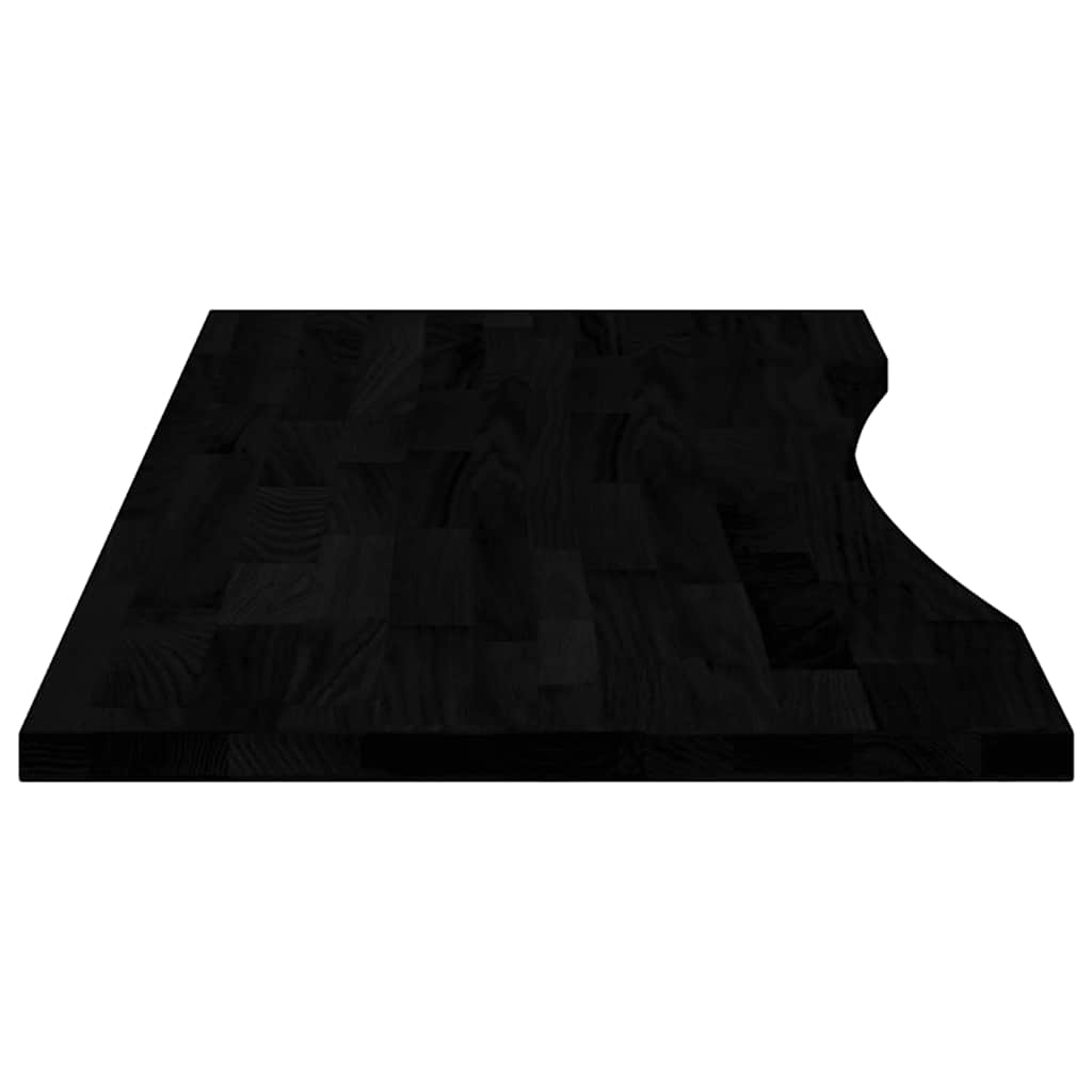 bordplade 120x50x2,5 cm massivt egetræ rektangulær mørkebrun