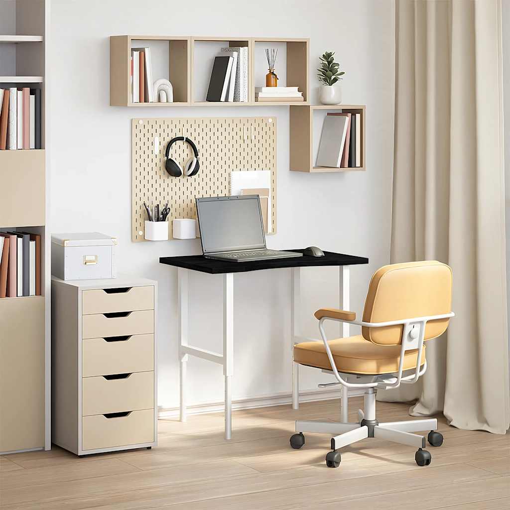bordplade 80x60x2,5 cm massivt egetræ rektangulær mørkebrun