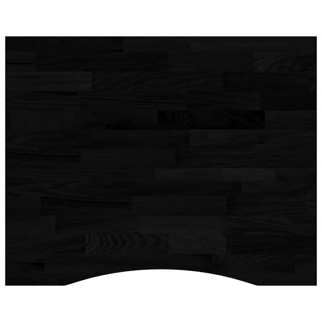 bordplade 100x80x2,5 cm massivt egetræ rektangulær mørkebrun