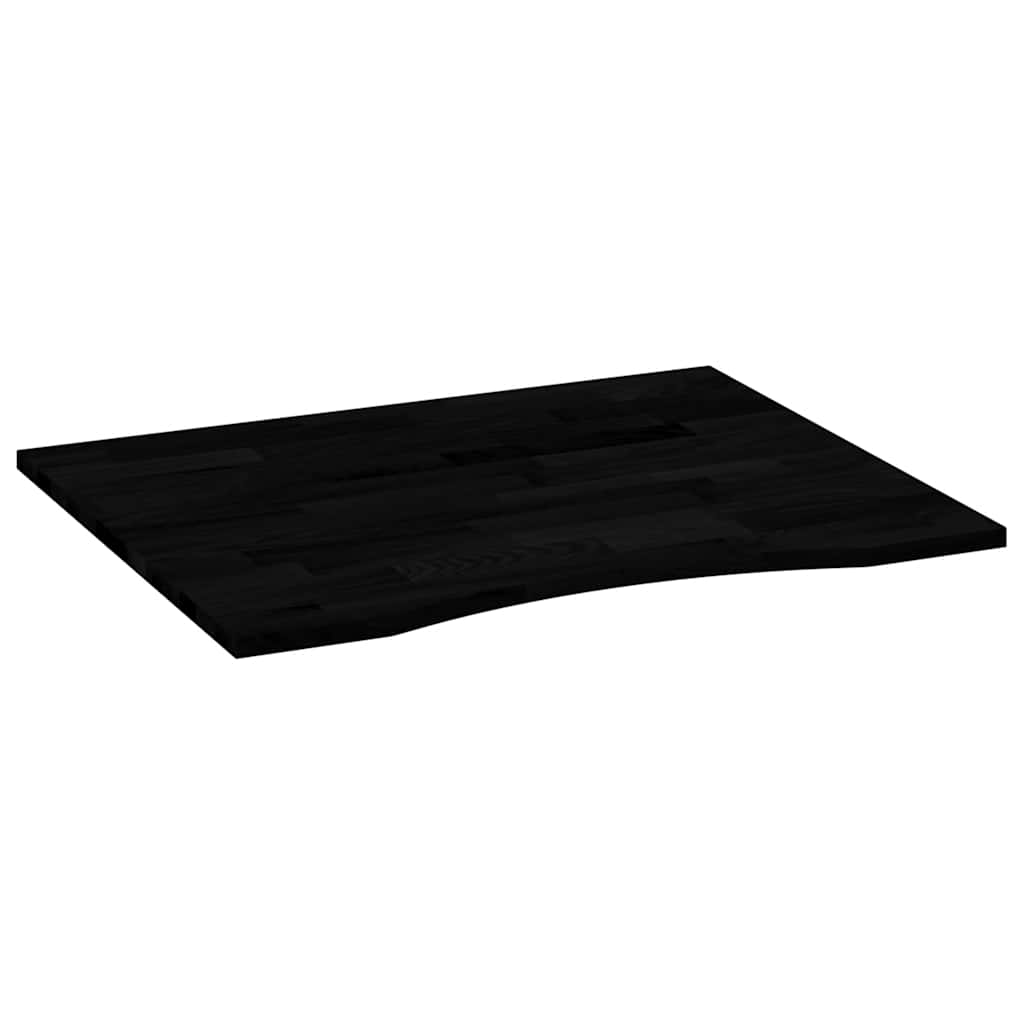 bordplade 100x80x2,5 cm massivt egetræ rektangulær mørkebrun
