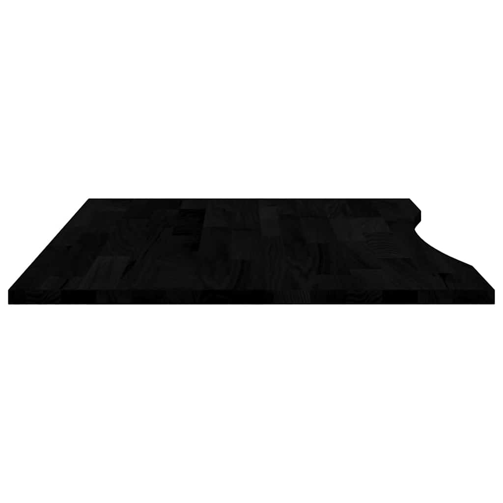 bordplade 100x80x2,5 cm massivt egetræ rektangulær mørkebrun