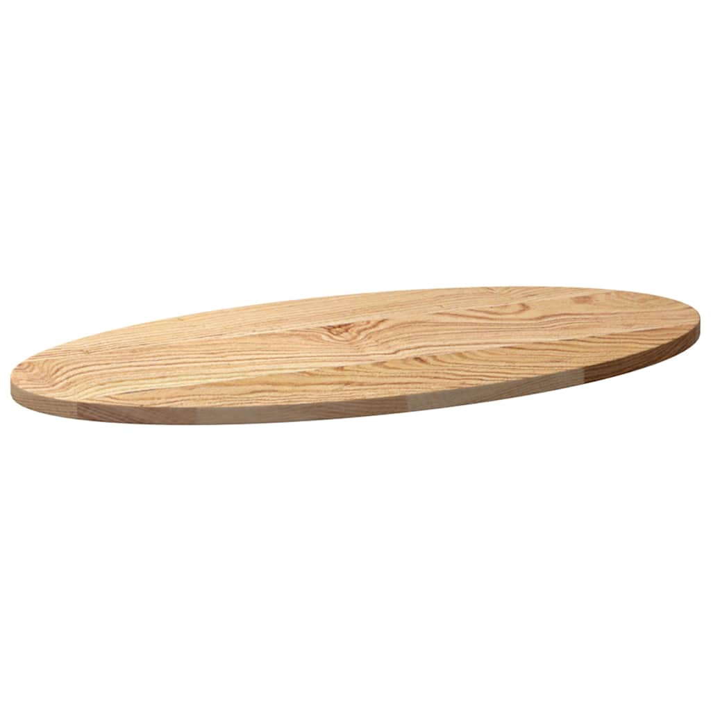 bordplade 80x40x2 cm massivt egetræ oval