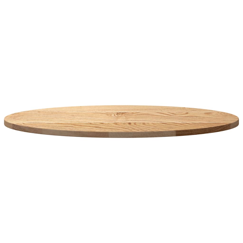 bordplade 80x40x2 cm massivt egetræ oval
