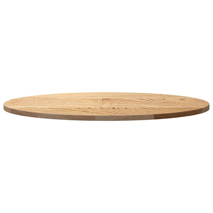 bordplade 80x40x2 cm massivt egetræ oval