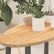 bordplade 80x40x2 cm massivt egetræ oval