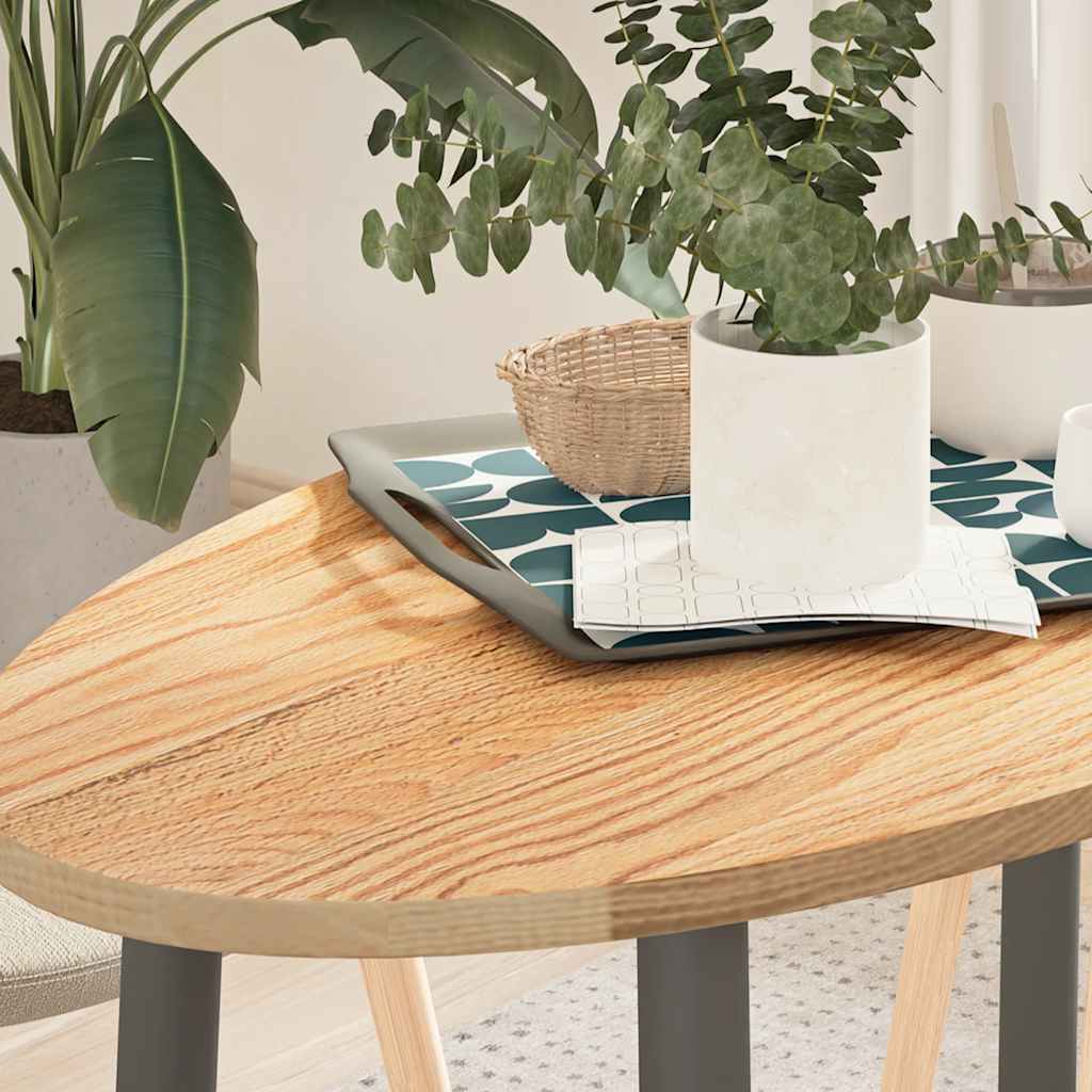 bordplade 100x50x2 cm massivt egetræ oval billede