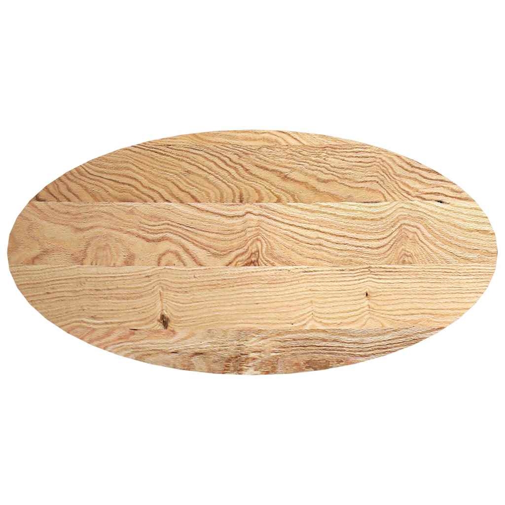 bordplade 120x60x2 cm massivt egetræ oval
