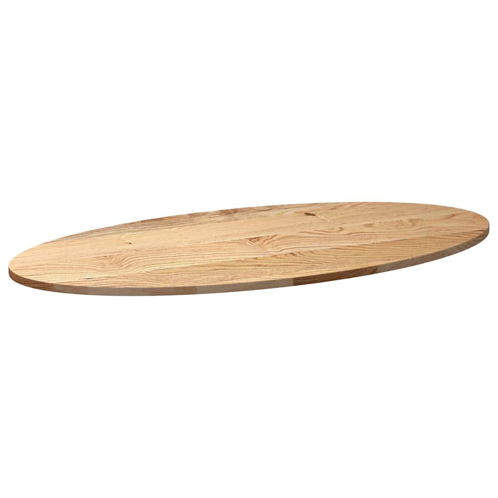 bordplade 120x60x2 cm massivt egetræ oval