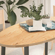 bordplade 120x60x2 cm massivt egetræ oval