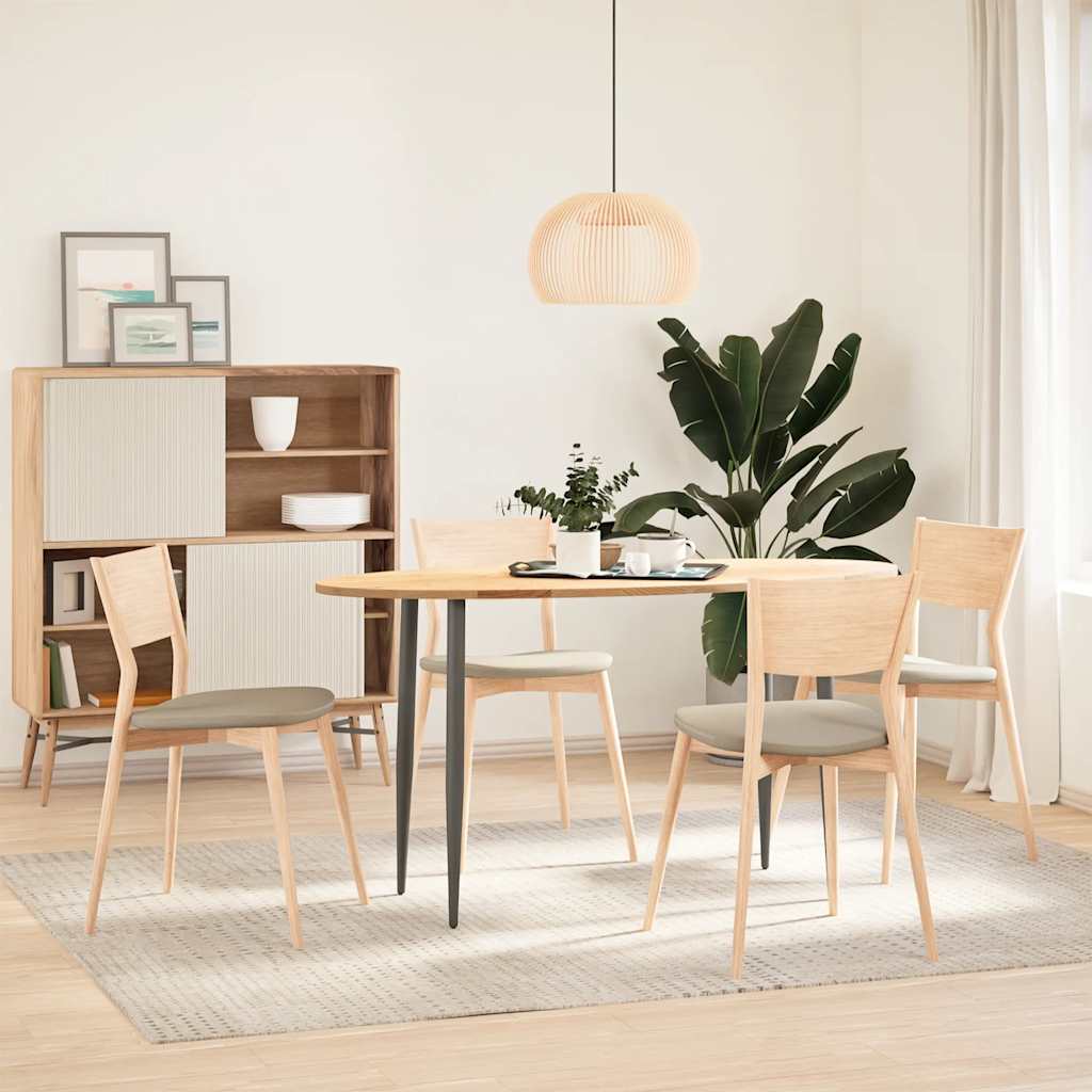 bordplade 140x60x2 cm massivt egetræ oval