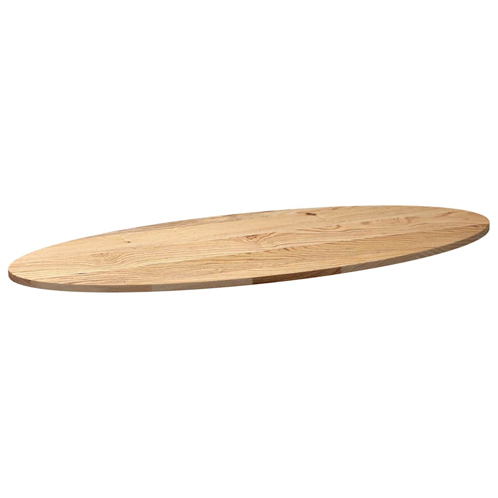 bordplade 140x60x2 cm massivt egetræ oval