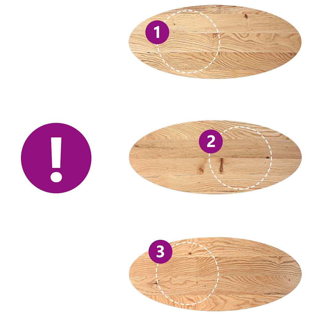 bordplade 140x60x2 cm massivt egetræ oval