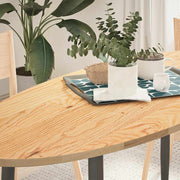 bordplade 140x60x2 cm massivt egetræ oval