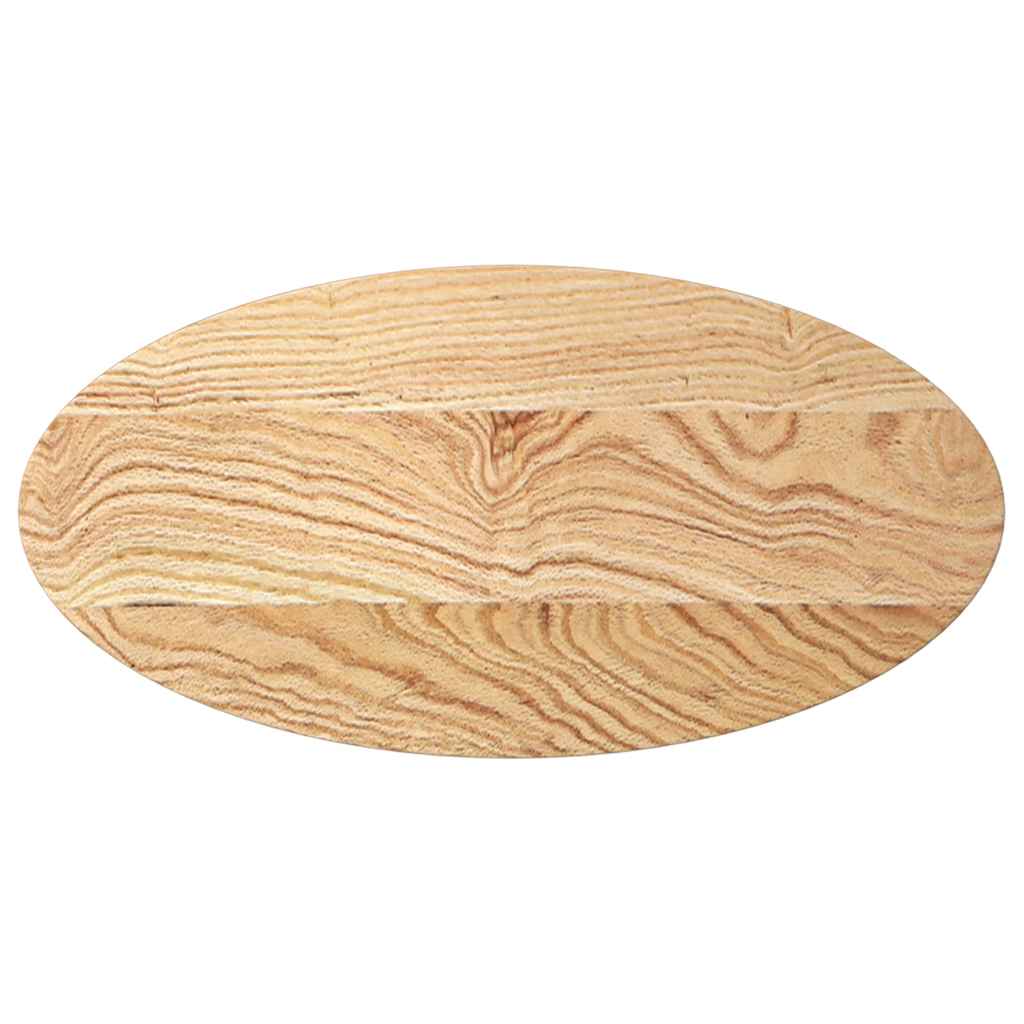 bordplade 80x40x4 cm massivt egetræ oval