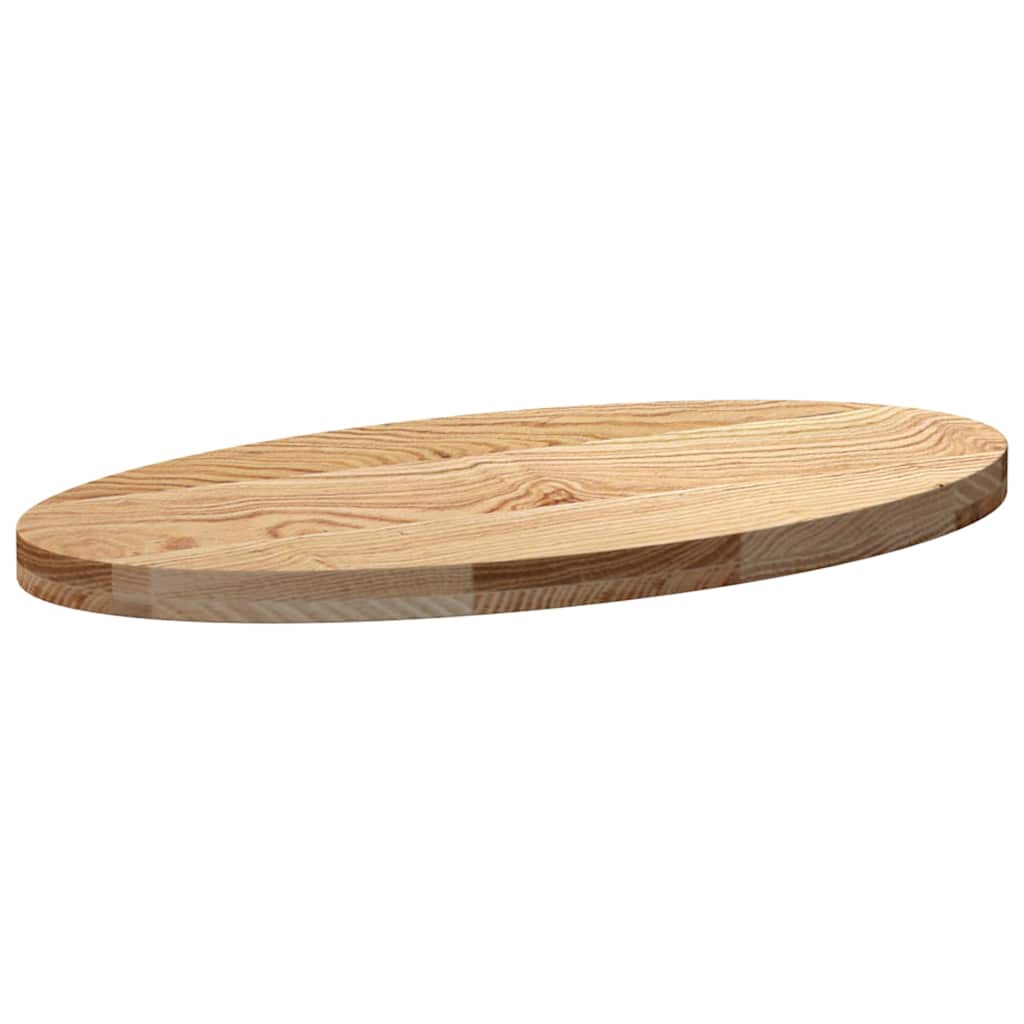 bordplade 80x40x4 cm massivt egetræ oval