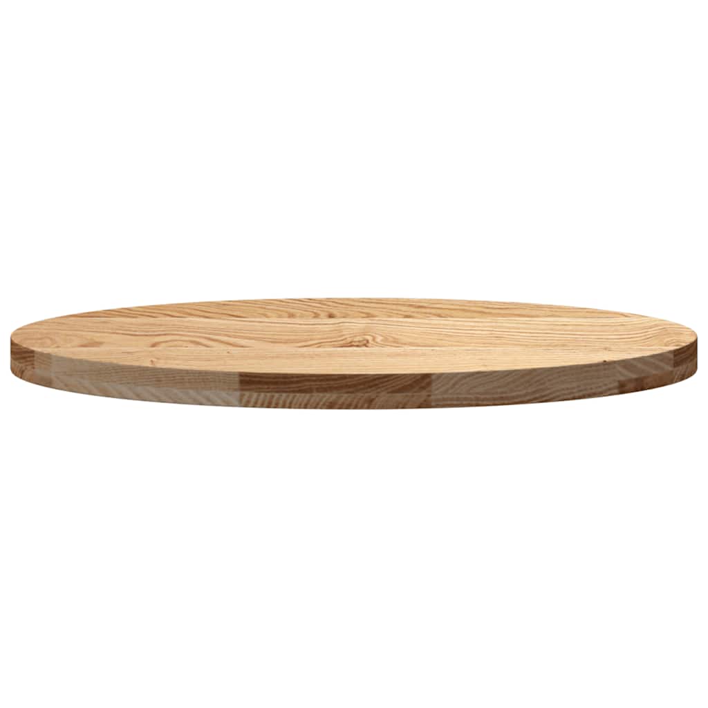 bordplade 80x40x4 cm massivt egetræ oval