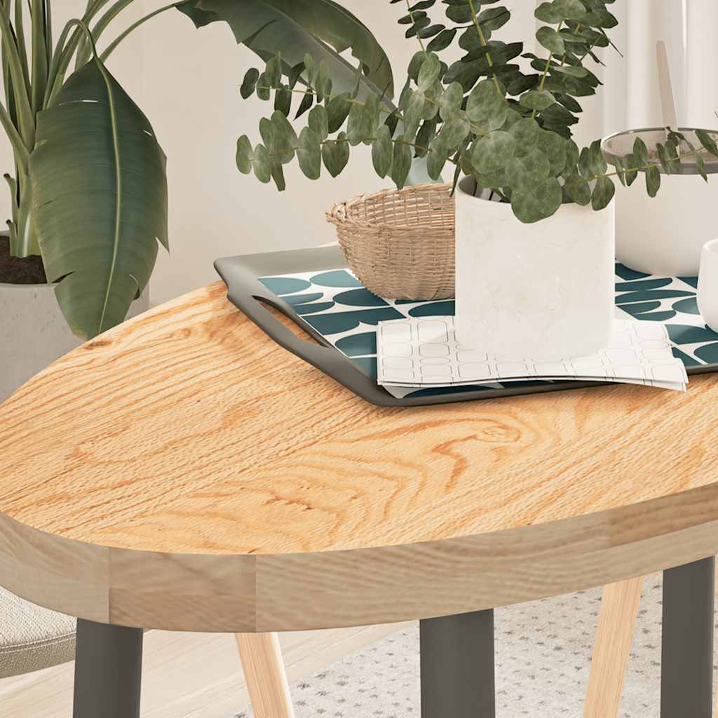bordplade 100x50x4 cm massivt egetræ oval billede