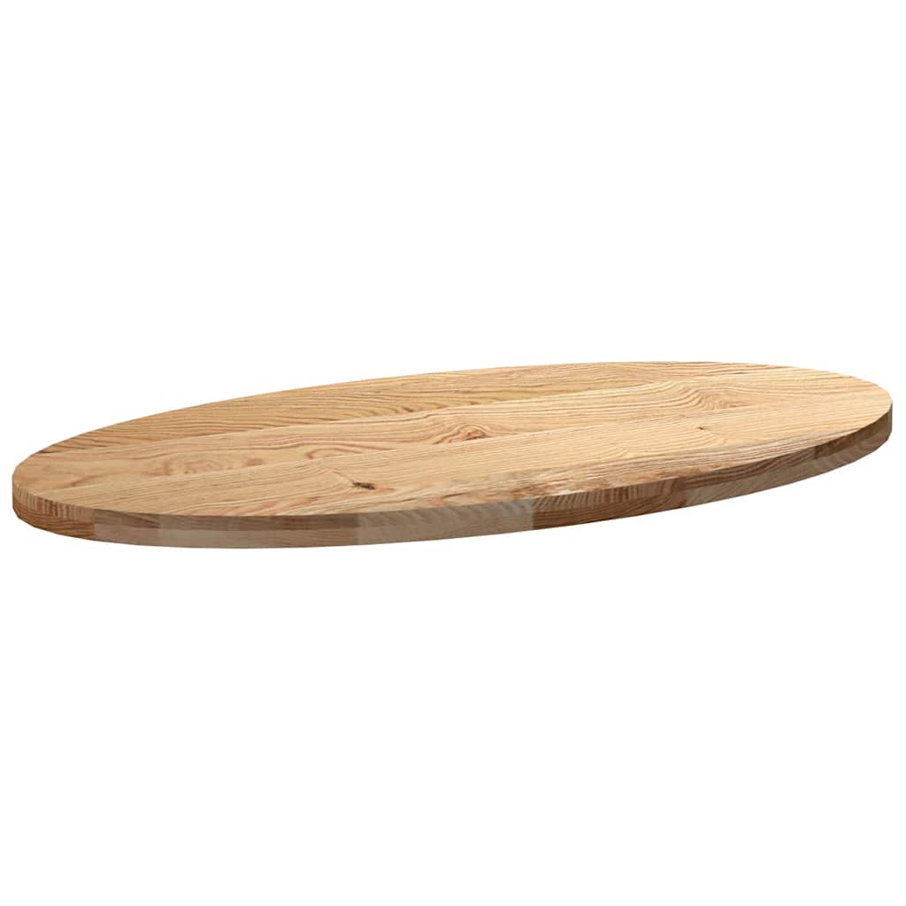 bordplade 120x60x4 cm massivt egetræ oval