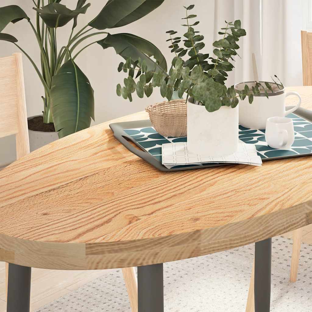 Bordplade oval i massivt egetræ - 120 × 60 × 4 cm