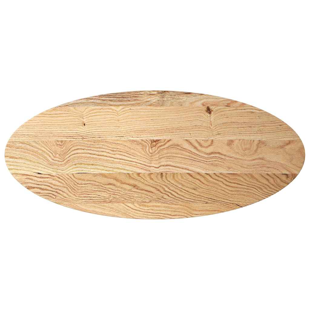 bordplade 140x60x4 cm massivt egetræ oval