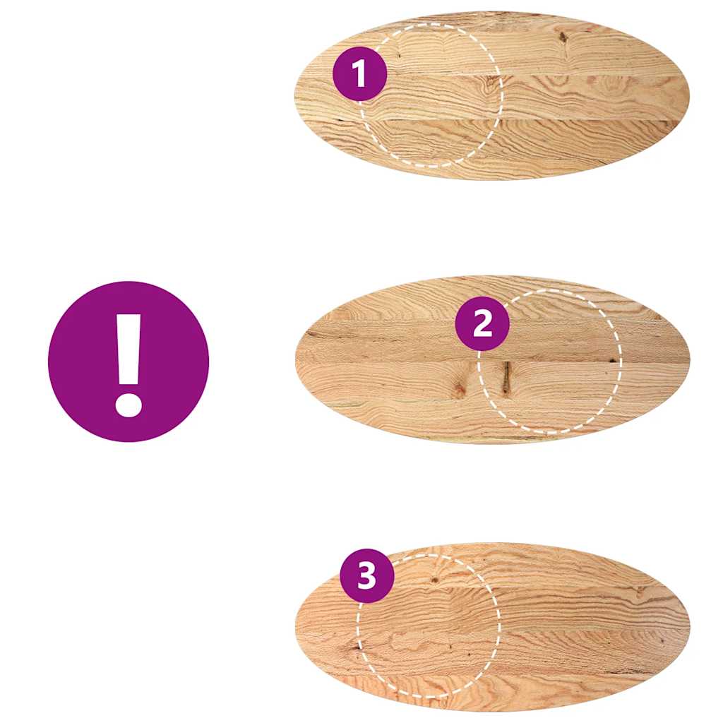 bordplade 140x60x4 cm massivt egetræ oval