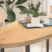 bordplade 140x60x4 cm massivt egetræ oval