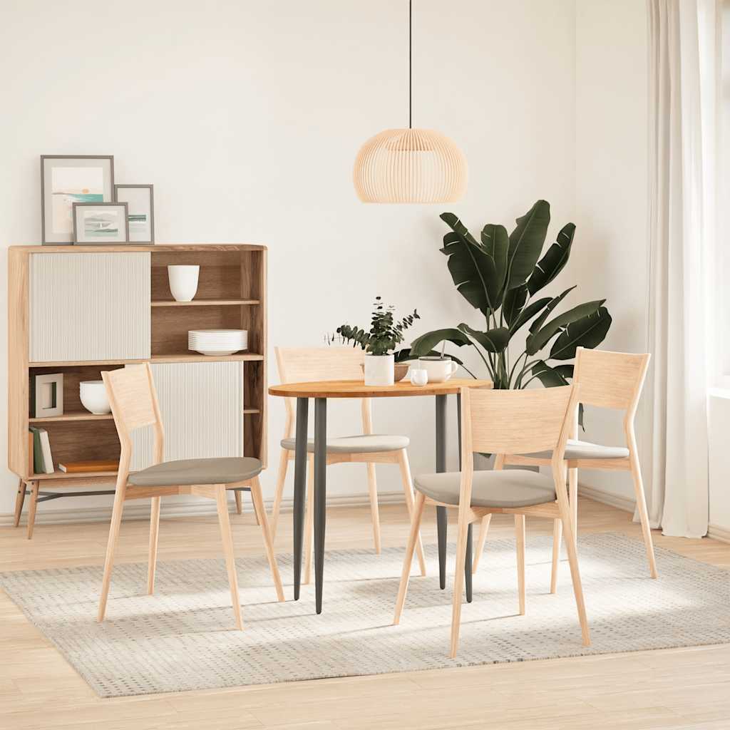 bordplade 80x40x2 cm massivt egetræ oval lysebrun