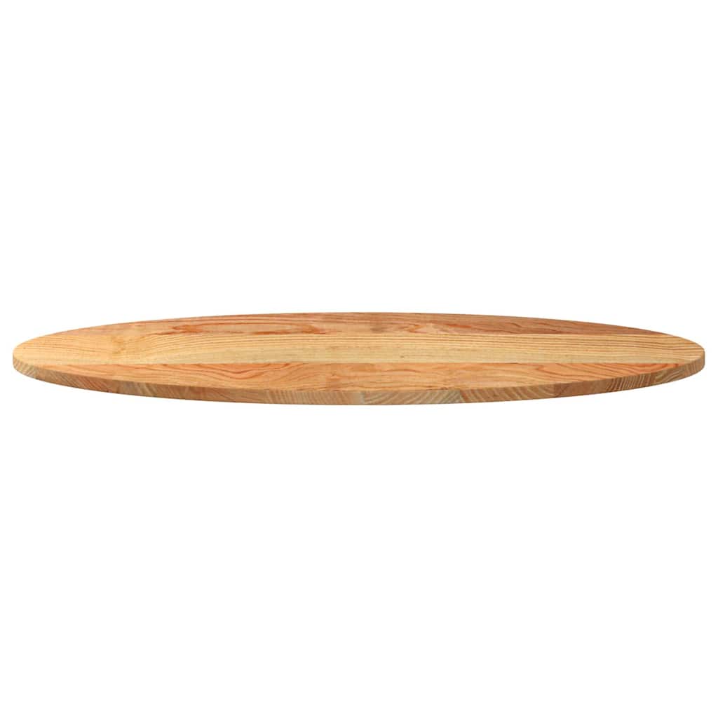 bordplade 100x50x2 cm massivt egetræ oval lysebrun