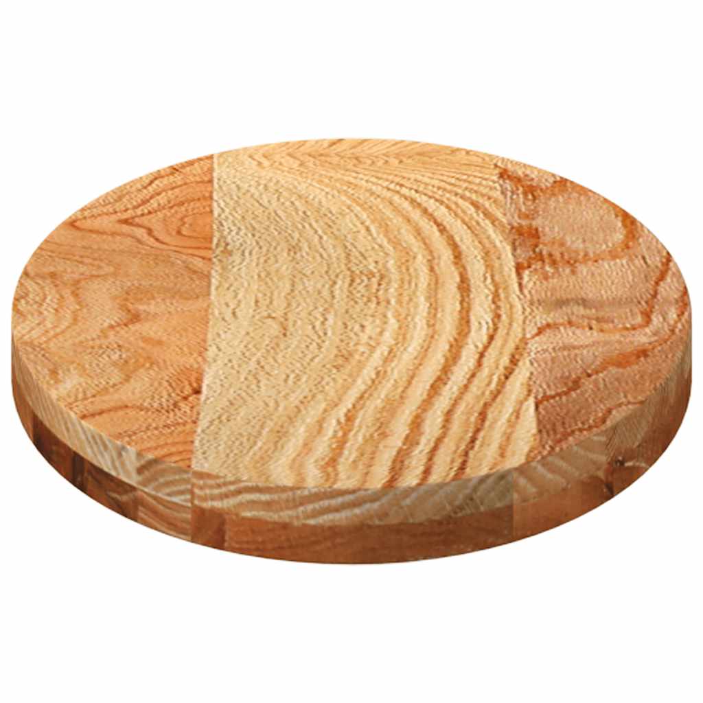 bordplade 80x40x4 cm massivt egetræ oval lysebrun