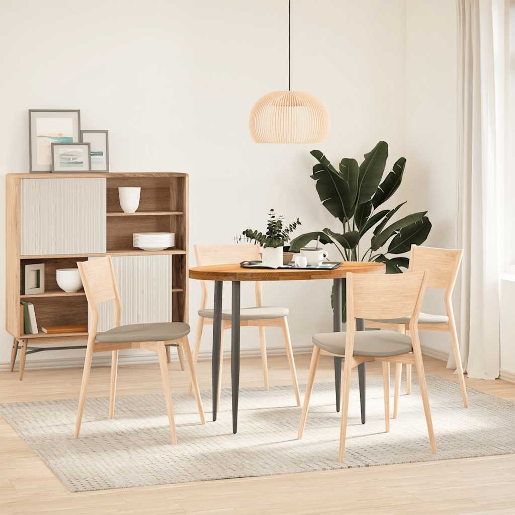 bordplade 100x50x4 cm massivt egetræ oval lysebrun