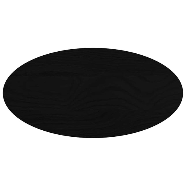 bordplade 80x40x2 cm massivt egetræ oval mørkebrun