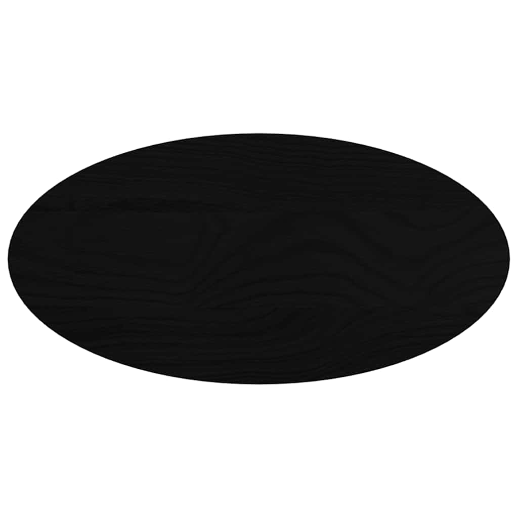 bordplade 80x40x2 cm massivt egetræ oval mørkebrun