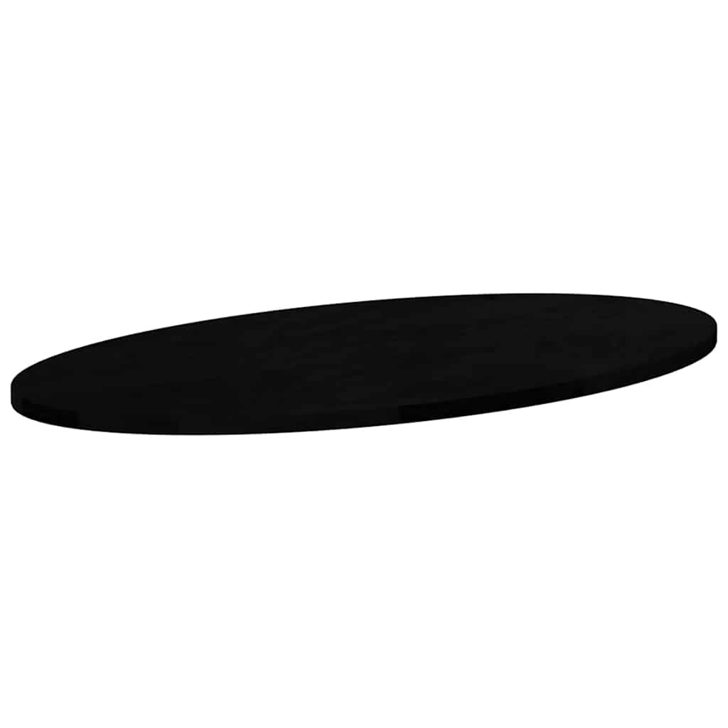bordplade 80x40x2 cm massivt egetræ oval mørkebrun