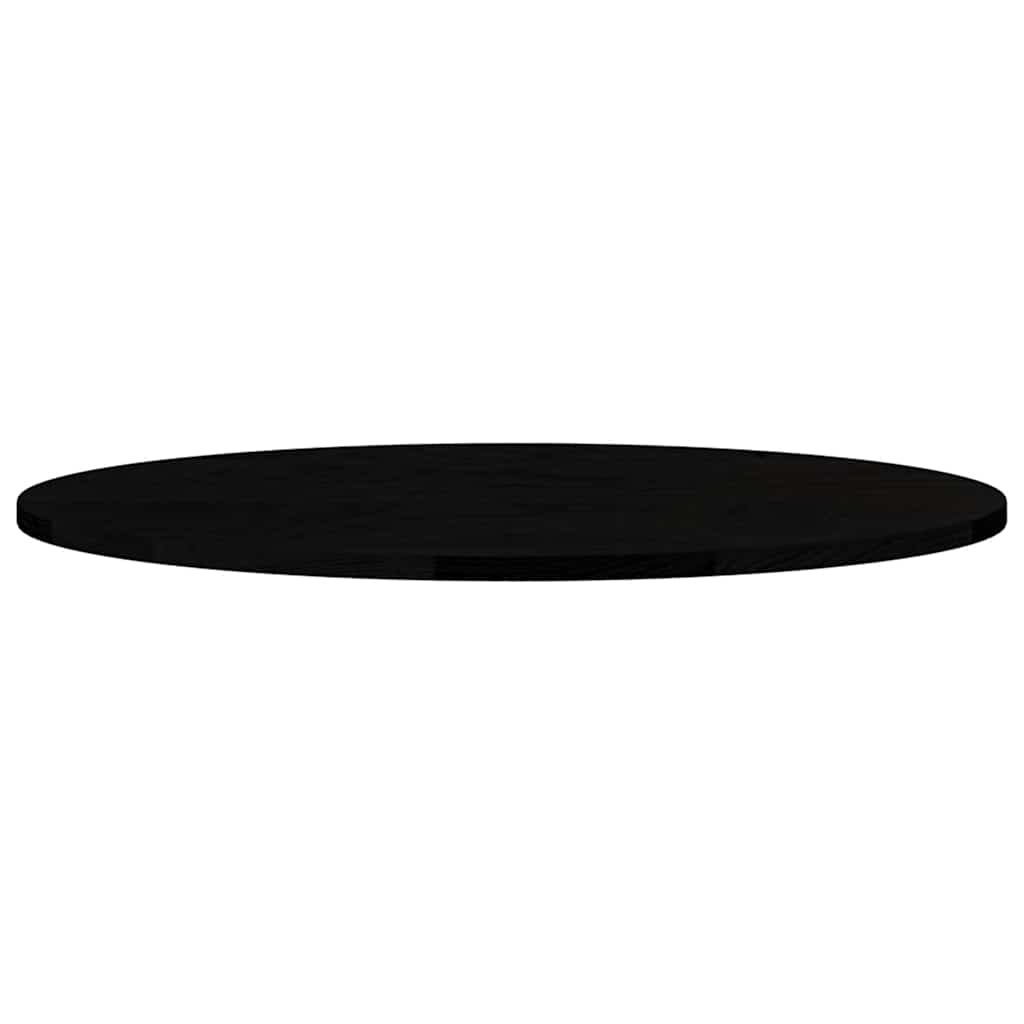 bordplade 80x40x2 cm massivt egetræ oval mørkebrun